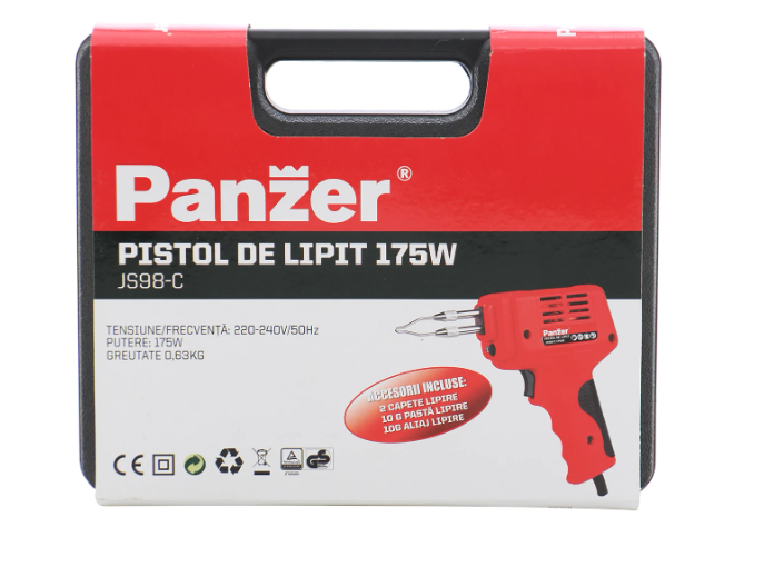 Pistol de lipit cu fludor, 175 W, cu valiza si accesorii